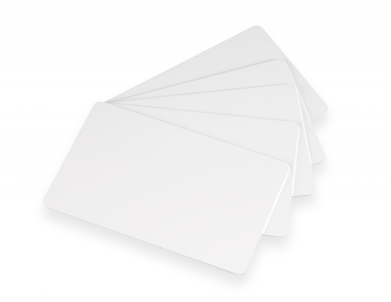 PVC Plastikkarten blanko mit Schreibfeld mittig 0,76 mm