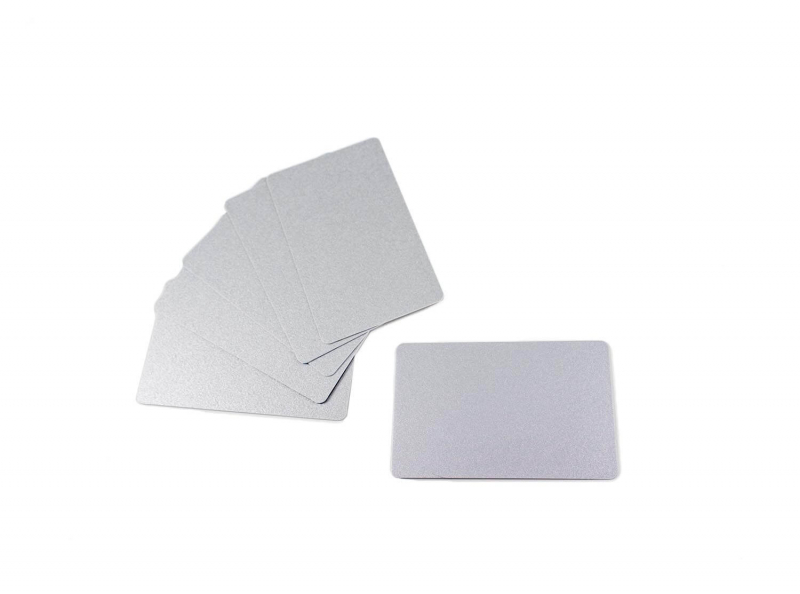 PVC Plastikkarten beidseitig Silber metallic 0,76 mm